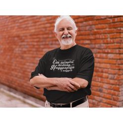 Gyönyörű kislány nagypapája fekete póló