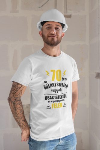 Villanyszerelő 2 vagyok fehér póló