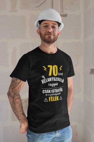 Villanyszerelő 2 vagyok fekete póló
