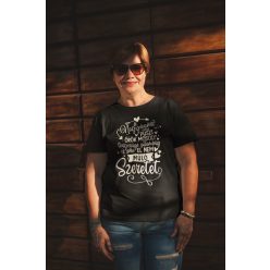 Nagymama ezernyi puszi fekete póló