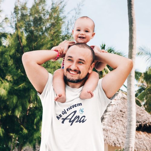 Az új nevem apa kék cumival fehér póló