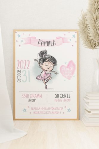 Születésnapi balettos egyedi emlékőrző