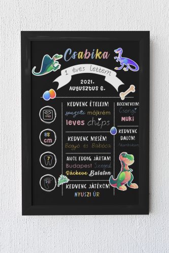 Születésnapi dinós egyedi emlékőrző