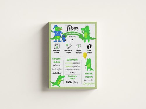 Születésnapi krokodilos egyedi emlékőrző