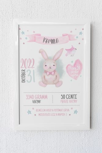 Születésnapi nyuszis egyedi emlékőrző