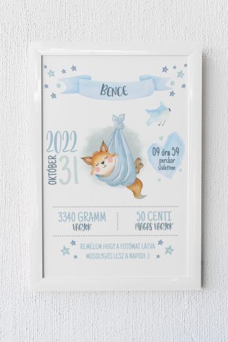 Születésnapi rókás egyedi emlékőrző