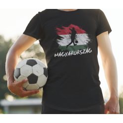 Magyarország feliratú focis fekete póló