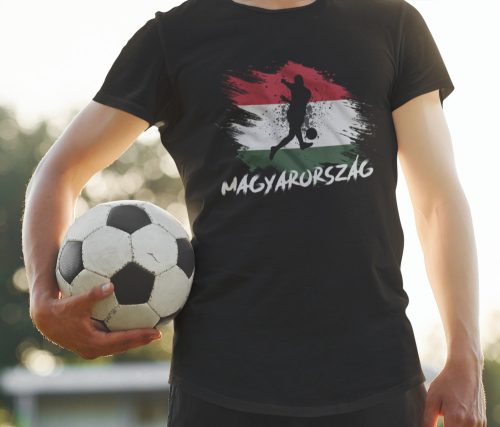 Magyarország feliratú focis fekete póló