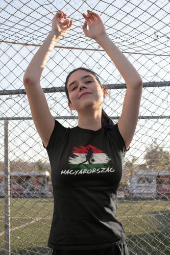Magyarország feliratú focis fekete póló