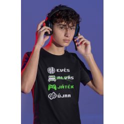 Evés, alvás, játék, újra fekete póló