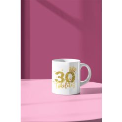 Születésnapi glitteres bögre számmal/Feliratozható!