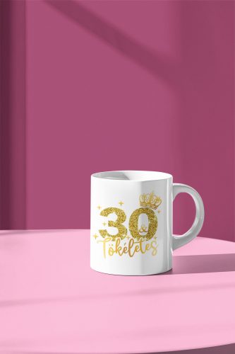 Születésnapi glitteres bögre számmal/Feliratozható!