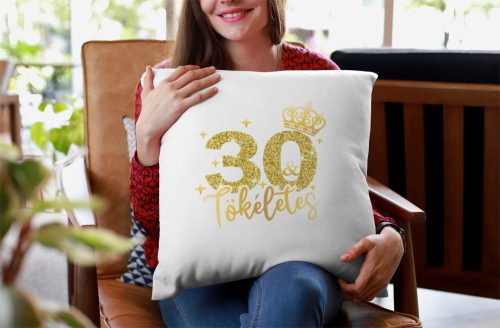 Születésnapi glitteres fehér párna számmal/Feliratozható!