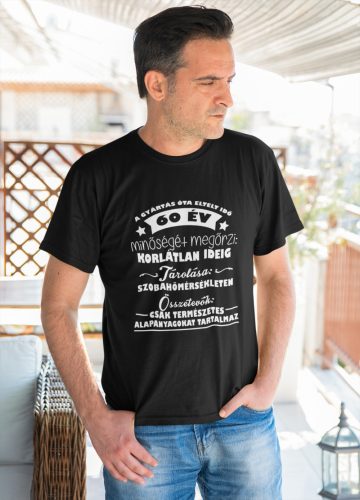 Minőségét megőrzi fekete póló/Feliratozható!