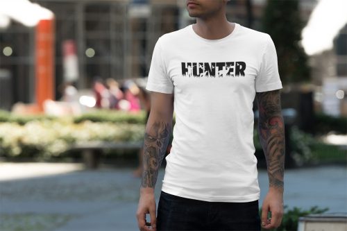 HUNTER feliratú fehér póló