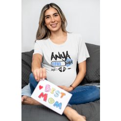 Anya leszek kék egyedi dátummal fehér póló