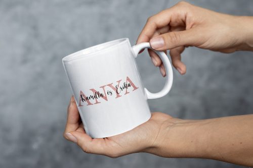 Anya feliratos fehér bögre egyedi nevekkel