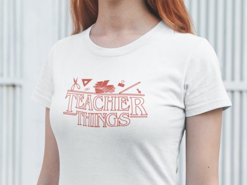 Teacher Things fehér póló