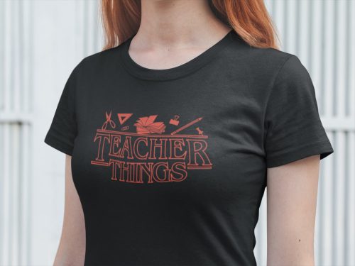 Teacher Things fekete póló
