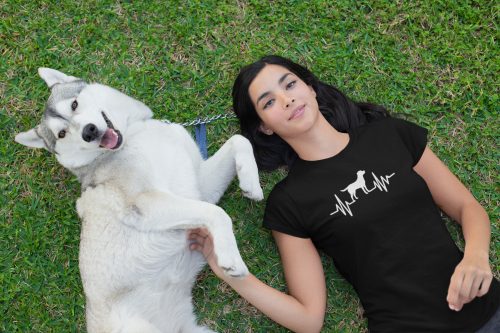 Kutyás EKG fekete póló