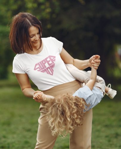 Super Mom fehér póló