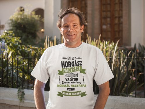 Horgász nagypapa fehér póló