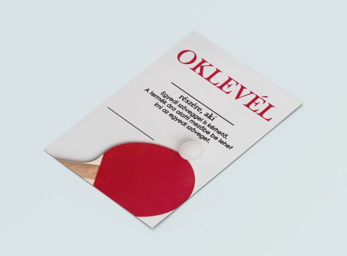 Ping pongos oklevél