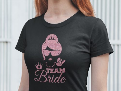 Team Bride fekete póló