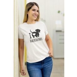 Szeretem a tacskókat fehér póló