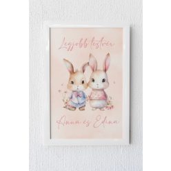 Legjobb testvér nyuszis egyedi emlékőrző