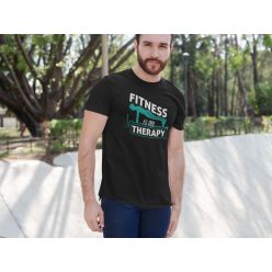 Fitness is my therapy fekete póló