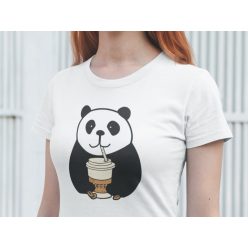 Kávézó panda fehér póló