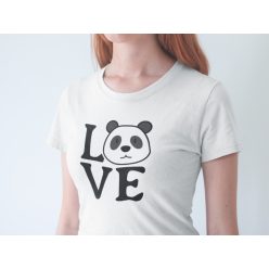LOVE pandás fehér póló