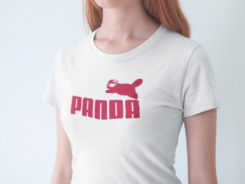 Panda puma logóval fehér póló