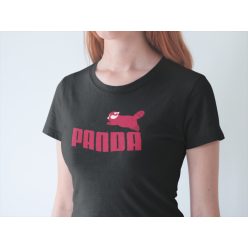 Panda puma logóval fekete póló