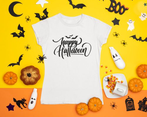 Boldog Halloween-t fehér póló