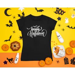 Boldog Halloween-t fekete póló