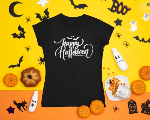 Boldog Halloween-t fekete póló