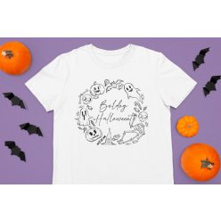 Boldog Halloween-t fehér póló