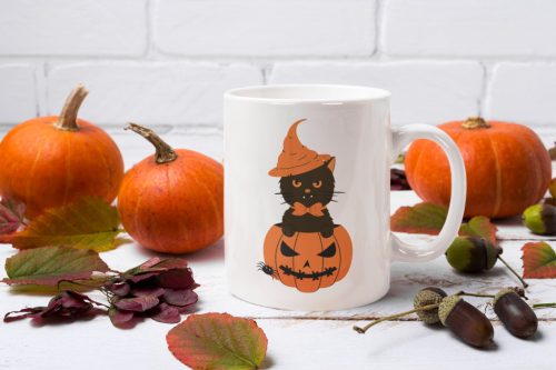 Halloweeni cicás bögre