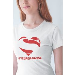 #Szuperanya fehér póló