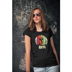 Anya mintás fekete póló