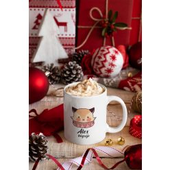 Egyedi rókás karácsonyi bögre