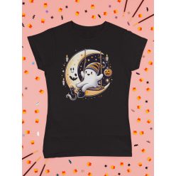 Halloweeni szellemes fekete póló