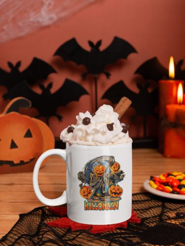 Halloweeni kaszás tök bögre