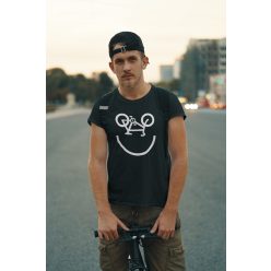 Kerékpár smiley fekete póló