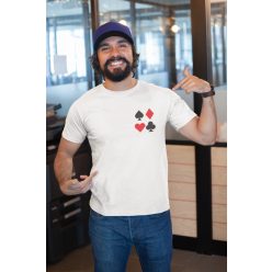 Kártya emblémás fehér póló