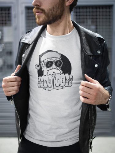 XMAS mikulásos fehér póló