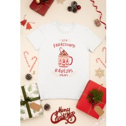 Karácsonyi kávézós fehér póló