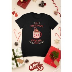 Karácsonyi kávézós fekete póló